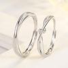 925 Sterling Silver Simple Everyday Mobius Couple Interwoven Zircon Ring Birthday Anniversary Party Gift