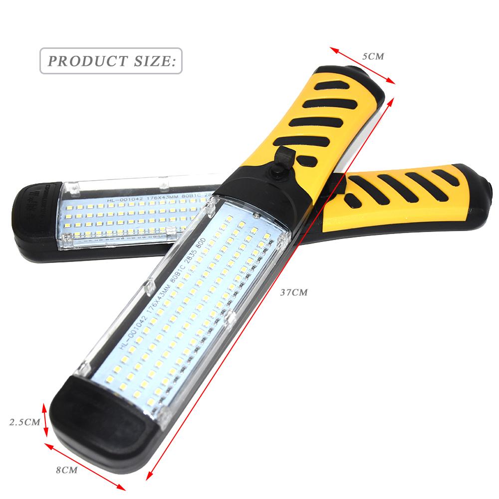 Portable Flashlight Magnetic 80 LED Beads Emergency Safety Work Light Car Inspection Repair Handheld Work Lamp 220V EU Plug