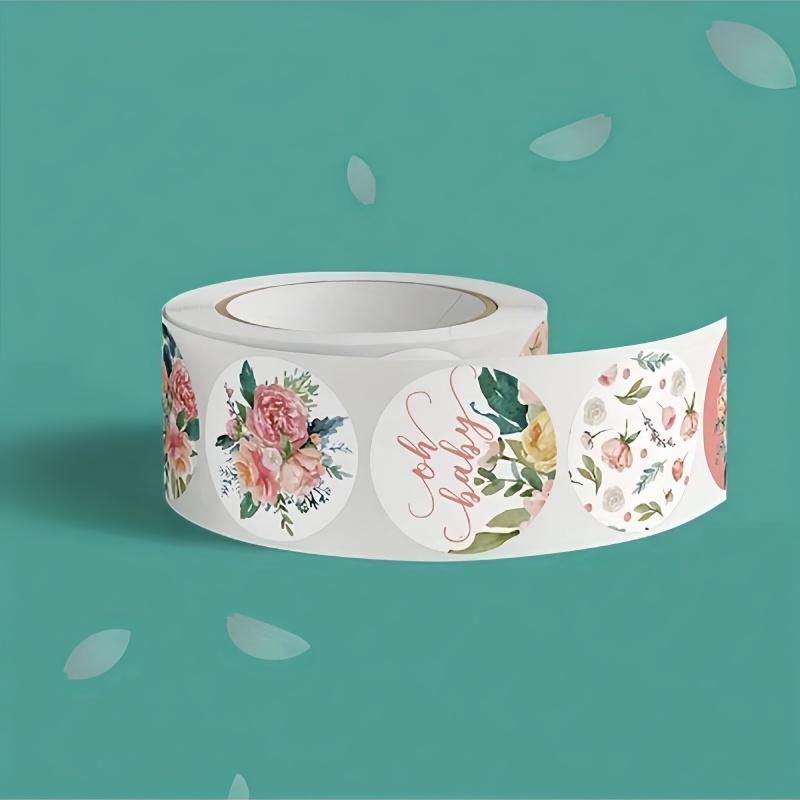 500pcs/Roll Flower Pattern Thank You Stickers, Waterproof Adhesive Labels For Gift, Packaging, And Box Sealing