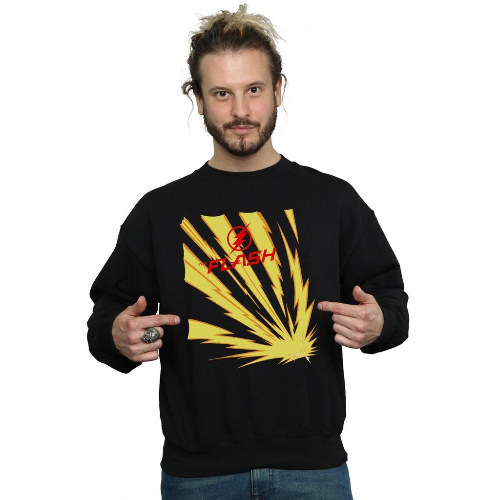 DC Comics Mens The Flash Lightning Bolts Sweatshirt