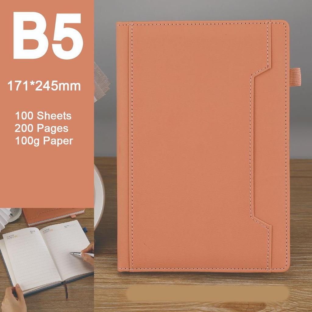 A5/B5 Leder Notizbuch, linierte Seiten, Geschäftstreffen Protokollbuch, Notizblock, Studenten Tagebuch, Fachnotizen, 96 Blatt 192 Seiten