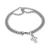 Steel Wristband With Interlockings Crosses Designs Unisex Fashion Gift