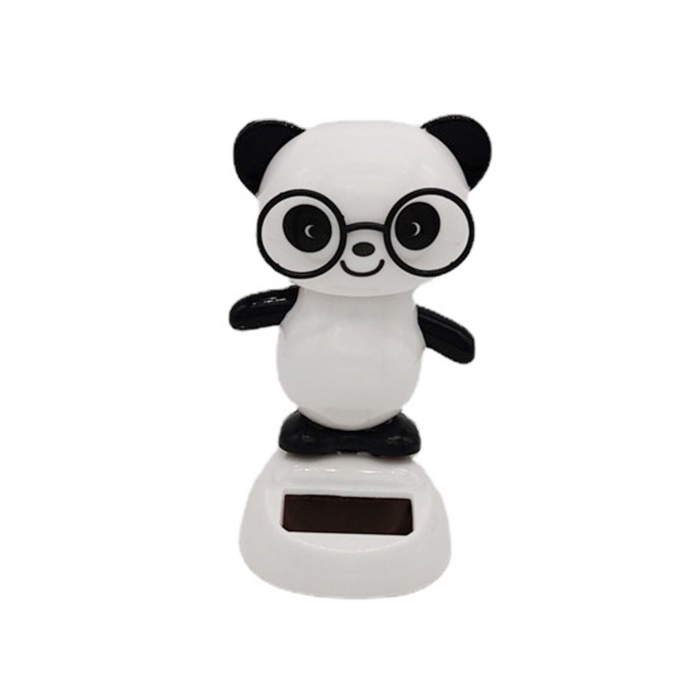 Plastic Car Dashboard Ornament Gift Car Pendant High Quality Solar Power Panda Ornament  Car