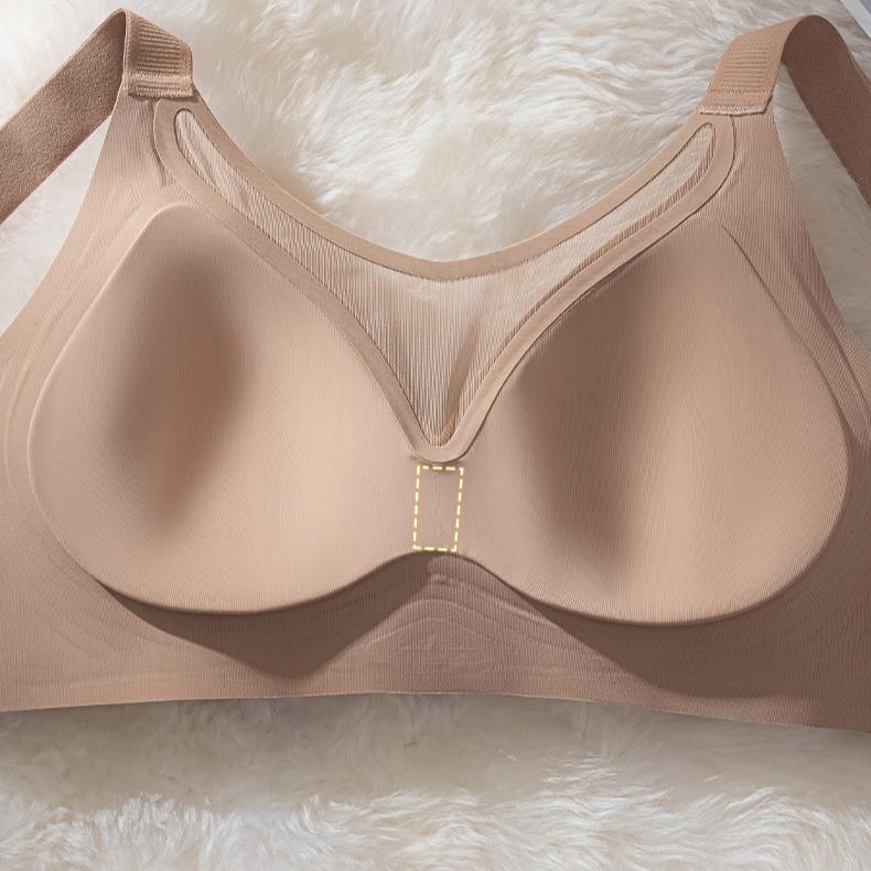 No Trace Bra Women's Strapless Bra Women's Breast Collection Accessory Anti Sagging Large Size No Steel Ring Full Cup Bra