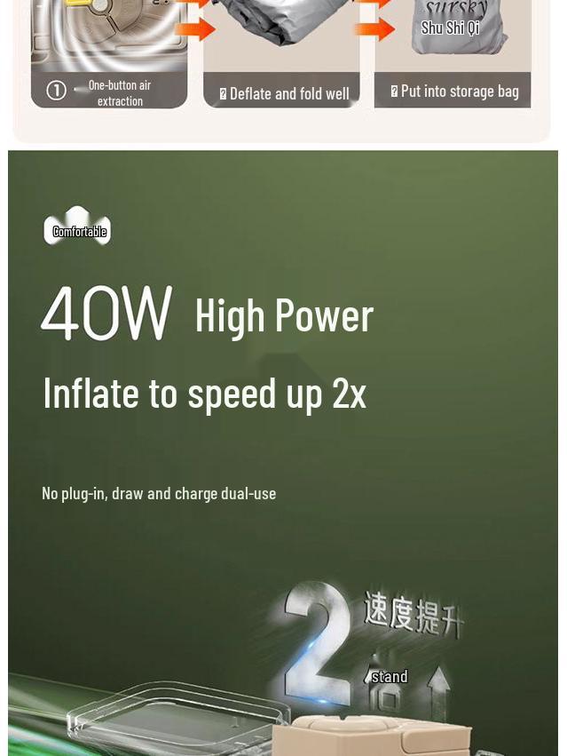 Self-Inflating Portable Double Air Cushion Bed for Home & Outdoor Use