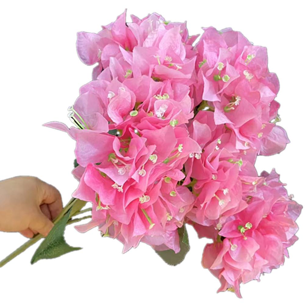 One Silk Bougainvillea Bouquet Flower for Wedding Floral Decoration Five Forks Artificial Bougainvillea Spectabilis Tree Branch
