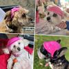 Casco Rosa e Occhiali per Cani a Prova di Vento Protezione UV Occhiali per Cani Cappello Sportivo di Sicurezza per Cucciolo