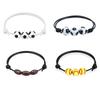 20Pcs Sports Ball Bracelets Soccer Baseball Rugby Beads Bracelets Adjustable Wax Cord Inspirational Sports Ball