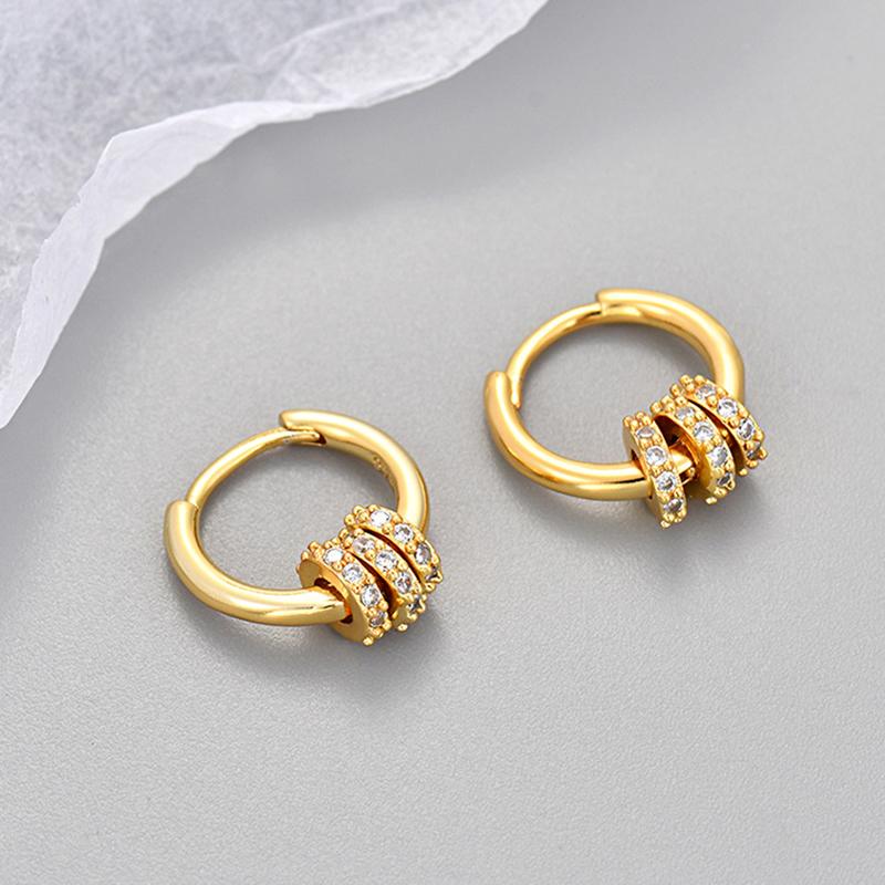 Silver Color Two Wear Methods Small Circle Earrings Women Unique Design Light Luxury Jewelry