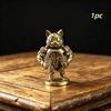 1/2pcs Brass Fitness Muscle Cat Decoration Statue Cartoon Cat Desktop Decoration Copper Crafts Home Decor Gift