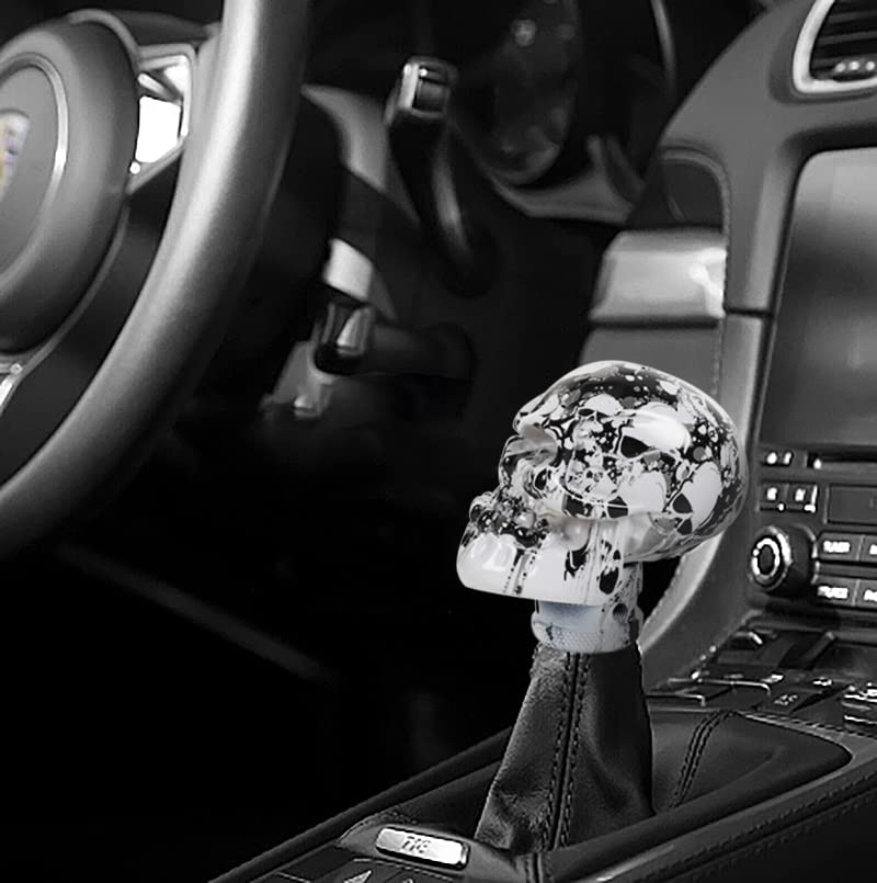 MUTEKI Skull Shift Knob Funny Gear Shift Knob Shift Lever with 3 Adapters for