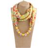 Chiffon Scarf Spring and Summer Women's Pearl Necklace Pendant Scarf Rainbow Scarf Clothing Accessories Scarf