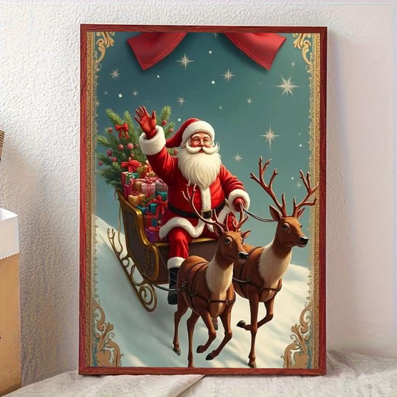 Full Drill Christmas Santa Diamond Painting Kit 5D Diamond Embroidery Handmade Crafts Rhinestone Home Room Decor