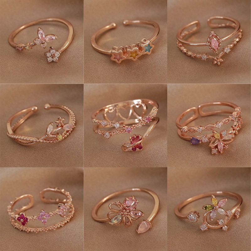 Niche Style Micro Inlaid Zircon Stylish Hand Jewelry Geometry
