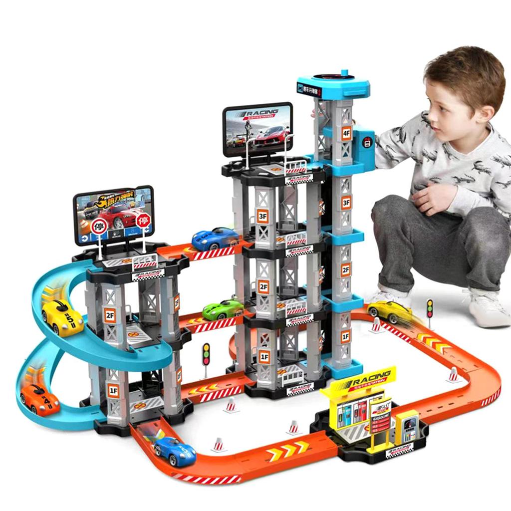 DIY Assemble Track Race Car Toy Fine Motor Skill Playset Vehicles for Child 62pcs
