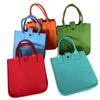 Nezha Versatile Solid Color Felt Tote Bag - Large Capacity with Thick Cloth and Double Handles