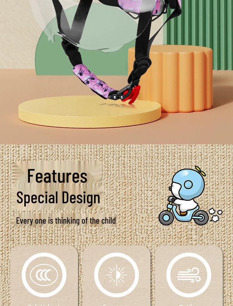 Dziecięcy kask rowerowy z goglami przeciwmgielnymi UV i uszami dźwiękowymi