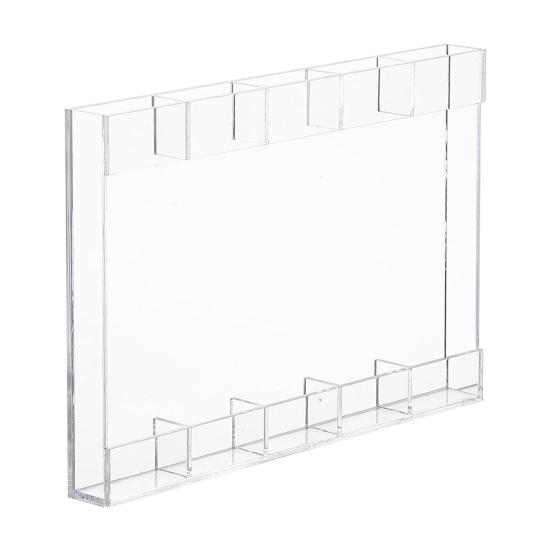 Storage Rack Transparent Acrylic Straw Holder with Drain Hole Adjustable Height Adhesive Tape Straw Organizer