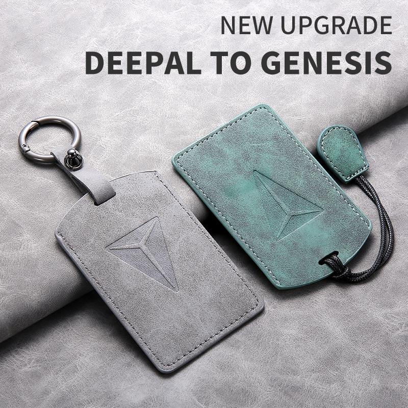 For Changan Deepal S7 SL03 NFC Card Sheepskin Car Key Case Remote Cover Shell Keychain Ring Holder Fob Bag Interior Accessories