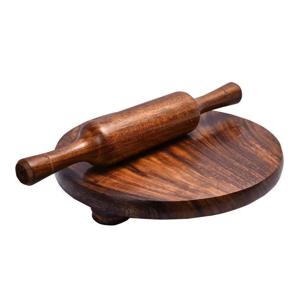 

Sheesham Wooden Brown Colored Chakla & Belan Set For Kitchen S642