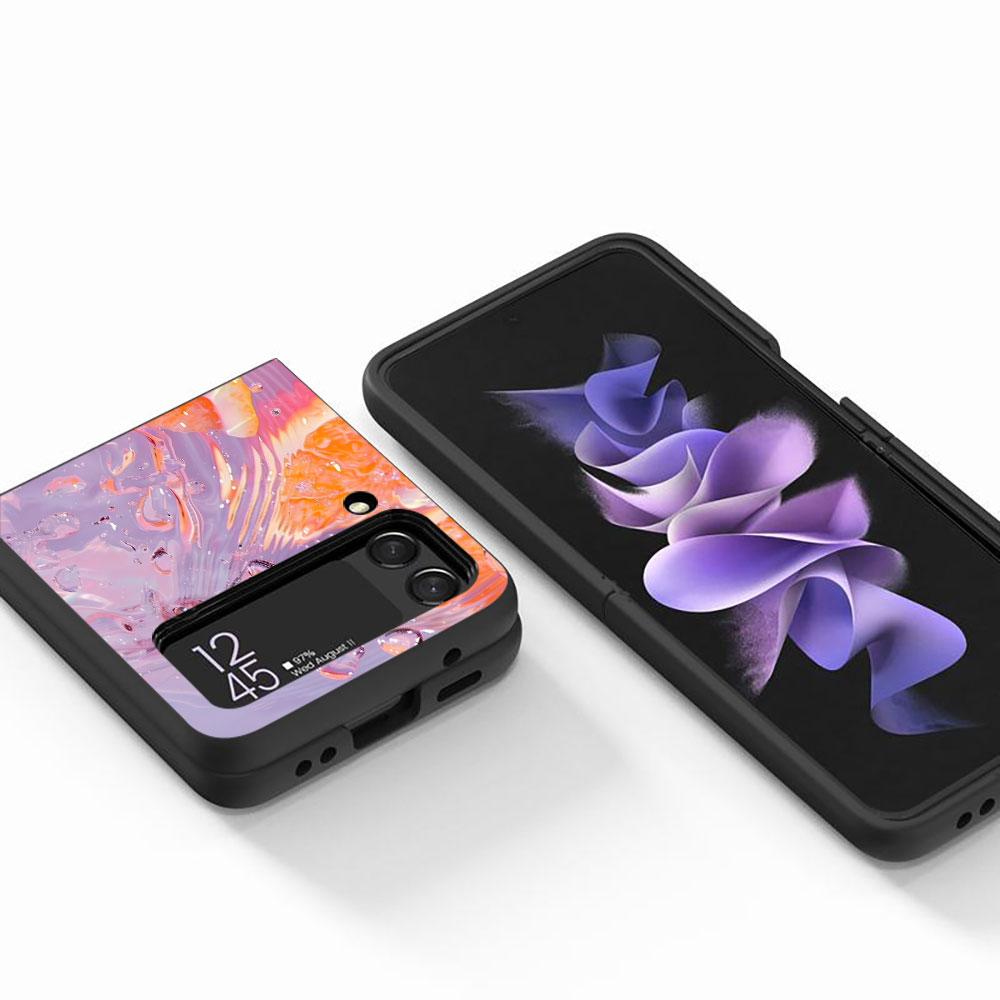 Orange Fruit Watermelon Case for Samsung Galaxy Z Flip4 Flip3 5G PC Hard Cell Phone Shell Z Flip 4 3 Black Zflip4 Zflip3 Cover