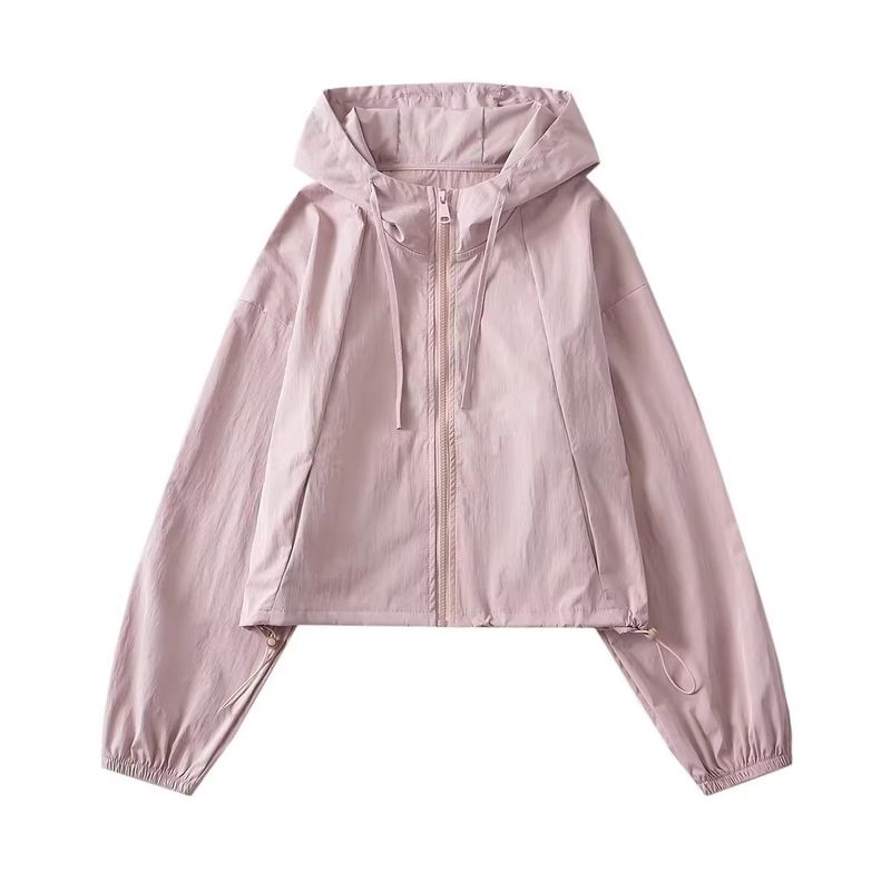 Za New Fall Women's Clothing 2025 Fashion Wind Fashion Loose Drawstring Waist Long Sleeves Hooded Jacket Outwear