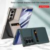 Leather Stand Holder with Credit Card Slot Glass Protector Phone Case for Samsung Z Fold 7 Galaxy Z Fold7 Lens Protect Cover