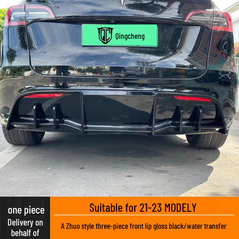 Tesla Model Y Azhuo Front & Rear Lip Body Kit - Gloss Black Water Transfer Printing