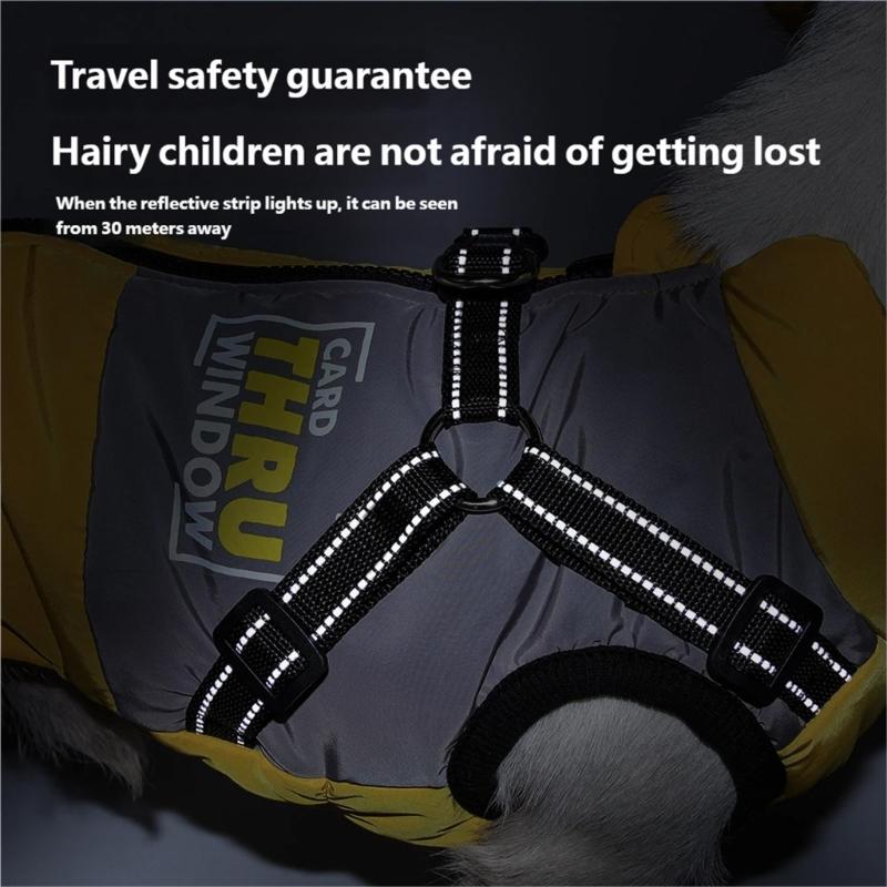 Cold Weather Protections Dog Coat for Large Dog Windproof Comfortable Winter Warm Jackets for Breeds Outdoor Activity