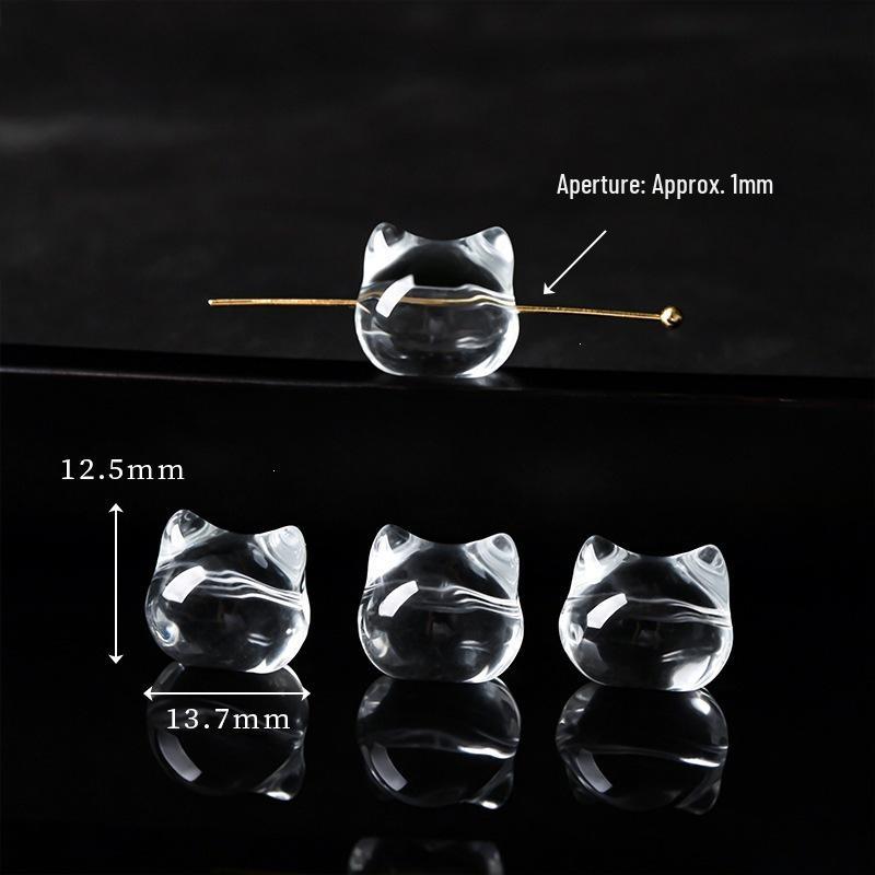 Handmade White Crystal Glass Carving Beads for DIY Bracelets