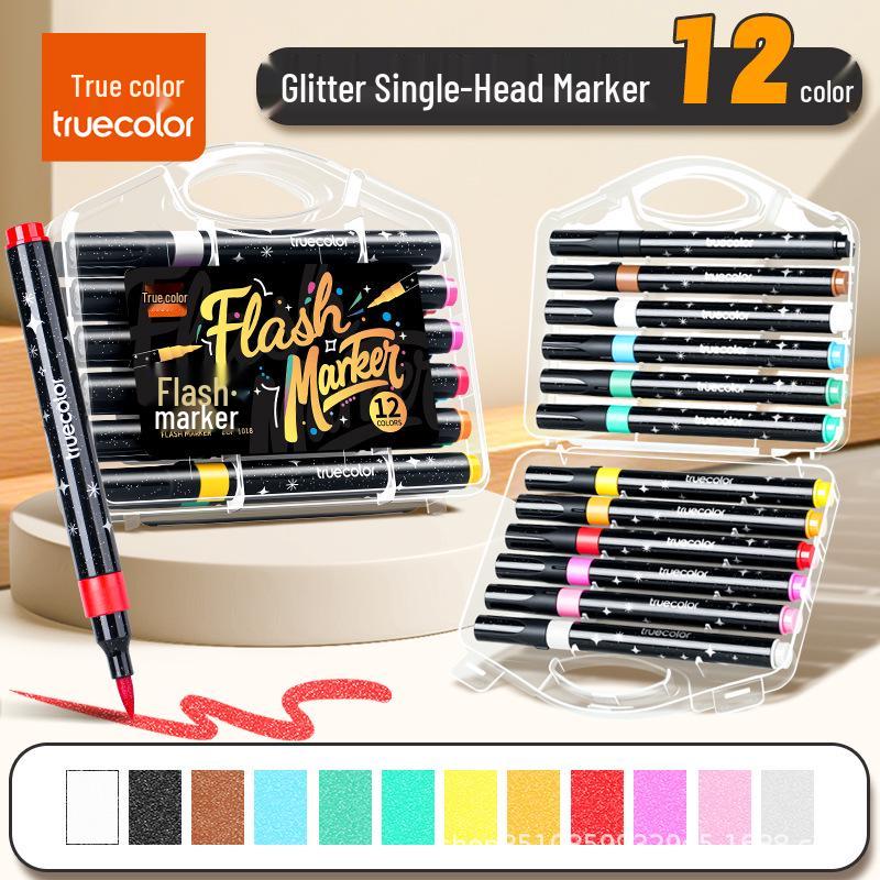 True Color Double-Ended Soft Tip Watercolor Marker for Kids - Black Box Doodle Pen