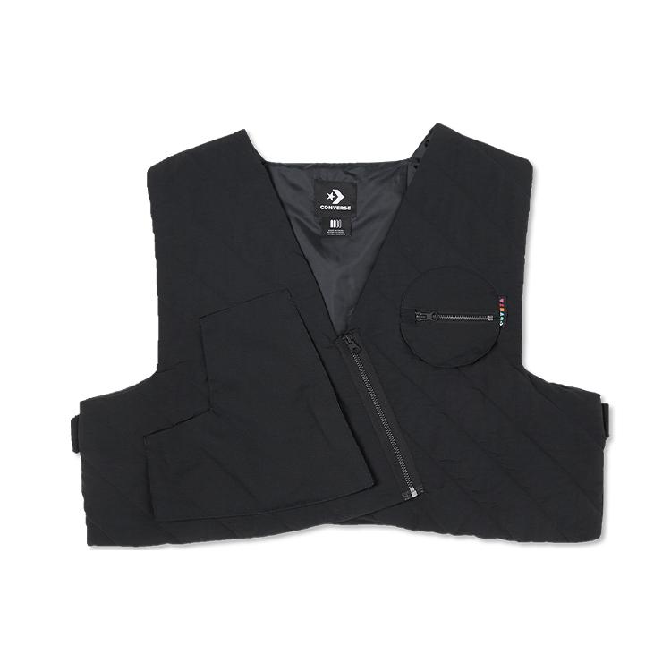 Converse Vests Unisex Black V neck Moderate Other 10022370-A01 III