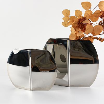 Ornamente nordice simple pentru sufragerie, aranjamente florale, vaze cu burtă în oală din oțel inoxidabil, decorațiuni pentru birouri de vânzare cu modele de lux ușoare