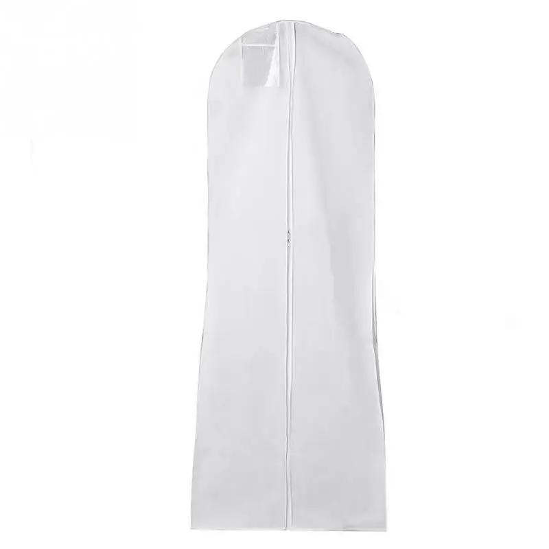 

1,8 м Свадебное платье Пылезащитный чехол для свадебного платья Пылезащитный дышащий чехол для хранения белый