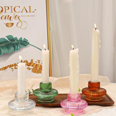 Colorful European Vertical Pattern Candle Holder Lantern Candlesticks Home Decor Wedding Party Table Centerpiece Decoration