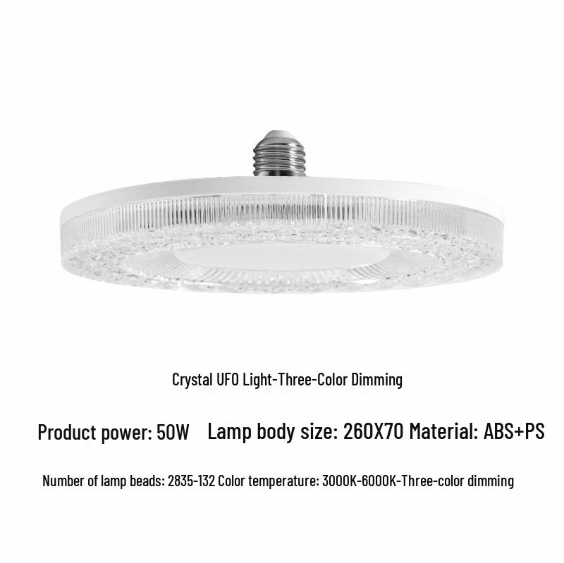 Dimmable E27 LED Crystal UFO Chandelier Light for Home