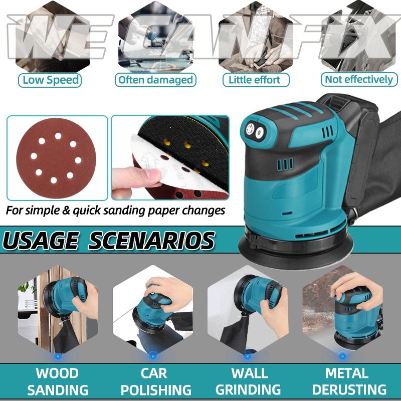 NEW Cordless Electric Sander Car Polisher 3 Gears of Speeds Adjustable Auto Polishing Machine Wood Metal Waxing Grinding Machine 125mm