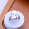 LSOOYH Freshwater Big Baroque Pearl Rings For Women Classic Silver Color Party Ring Anniversary Birthday Gifts