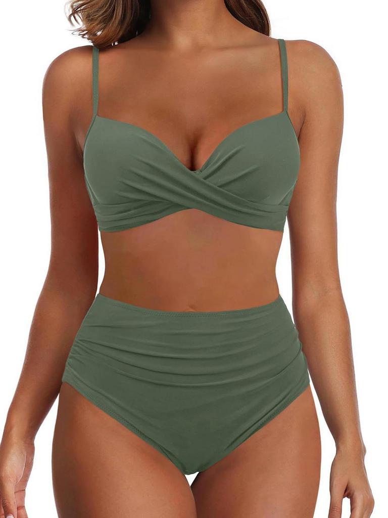 2024 European & American Sexy Hard Cup Underwire Bikini Swimsuit