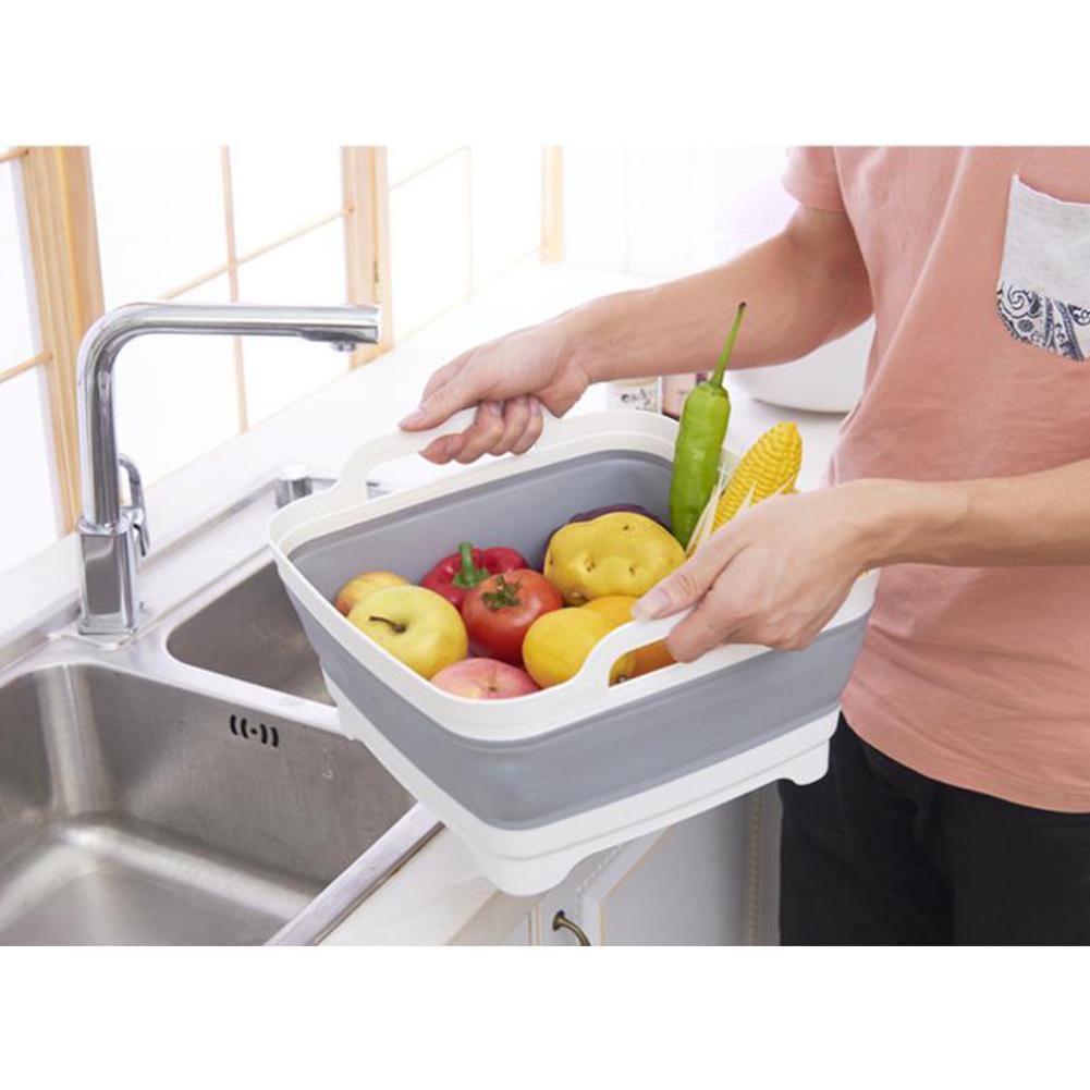 Washing Fruit Bowl Basket Vegetable Storage Holder Folding Drain Container Kitchen Accessories