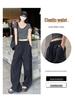Women's White Ice Silk High-Waist Wide-Leg Cargo Pants - Summer 2025, Slimming, Quick-Dry Style