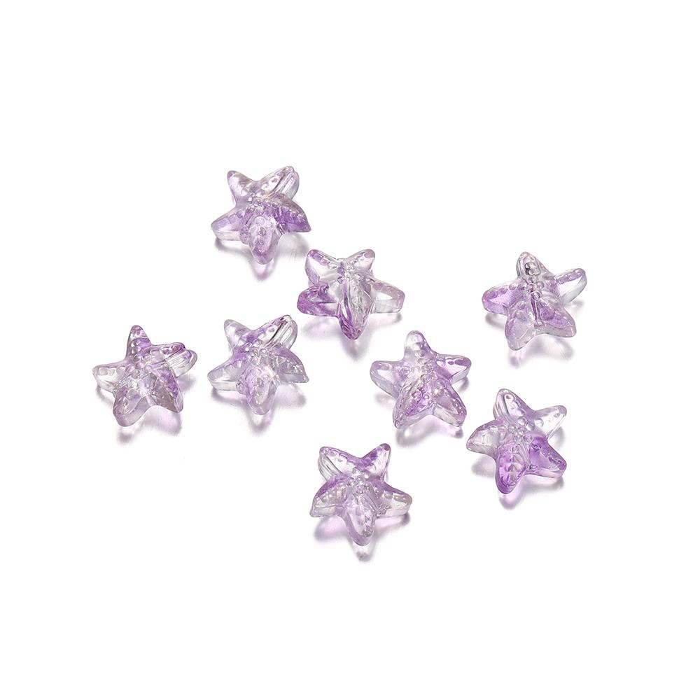 10/20Pcs/Lot 15*15.5mm Glass Starfish Shape Charm Small Loose Beads for DIY Jewelry Making Earrings Bracelet Wholesale