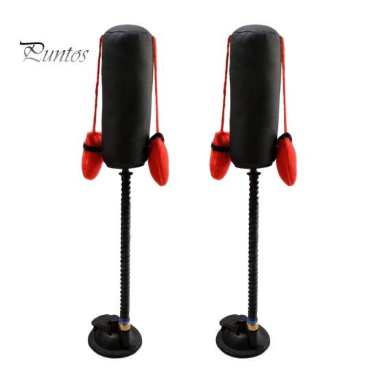 Boxing Punching Bag Toy for Kittens Cat Toy, Interactive Punch with Dangling Gloves, Suction Durable Faux Leather Scratching Cup Base, Indoor