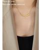 Korean Trendy Irregular Curve Gold-Plated Titanium Steel Minimalist Chain Necklace