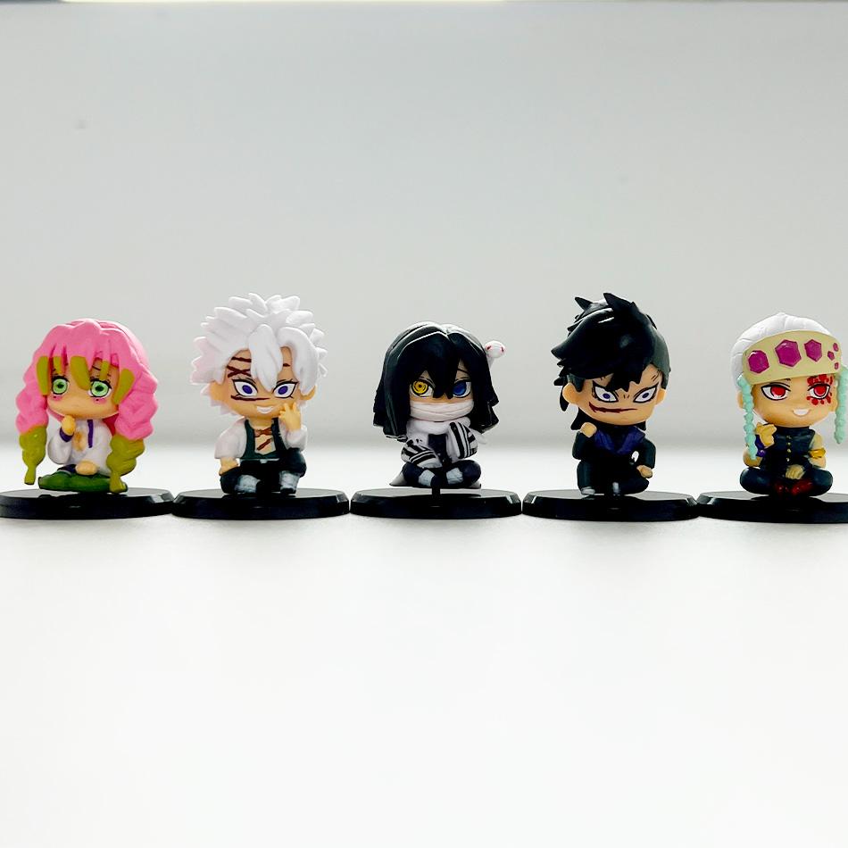 

Q Version Anime Figurines Kimetsu No Yaiba Tanjiro Inosuke Zenitsu Pvd Model Doll Collectible Sitting Toy For Kidss no box