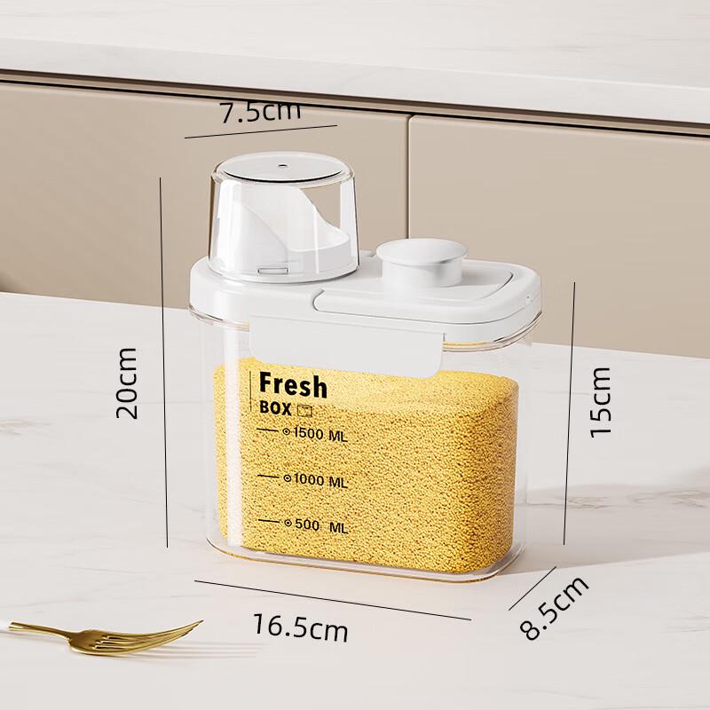 Clear Sealed Food Storage Jar with Lid 1600ML