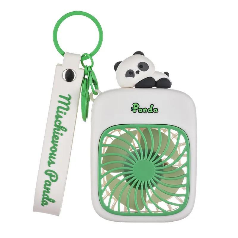 Portable Keychain Fan For Travel Small Cooling Fans Rechargeable Cute Panda Travel Fan Handheld Fan Gift