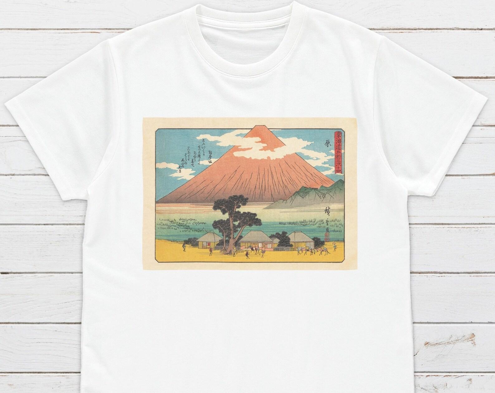 Ukiyo-e Mount Fuji T-Shirt | Hiroshige Woodblock Art 2XL