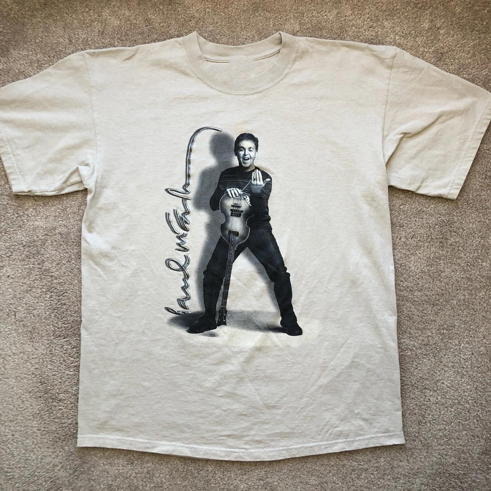 

PAUL MCCARTNEY Live In Tour Heavy Cotton Sand All Size T Shirt For Men US145 XL