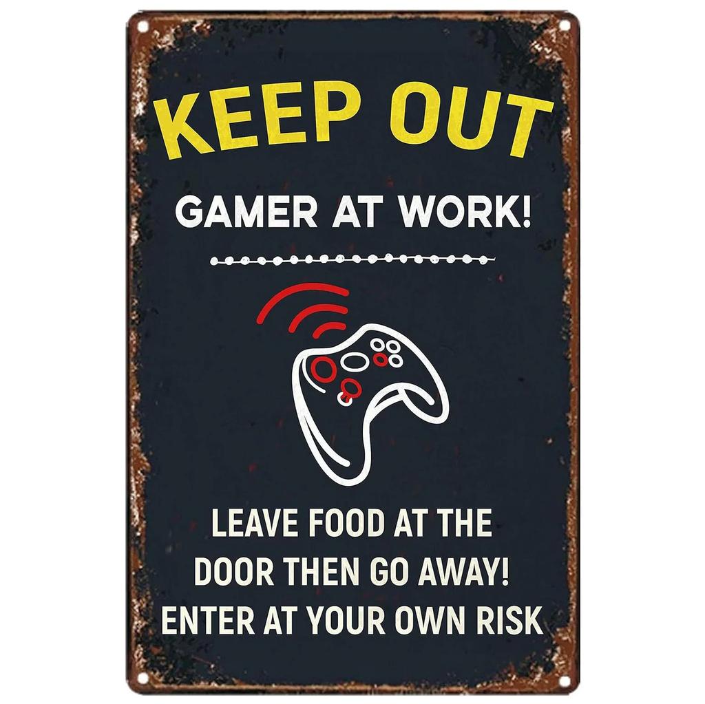 Gaming Room Metal Tin Sign Welcome Game Room Poster Bedroom Decor Iron Plate Youth Dorm Wall Plaque Decoration
